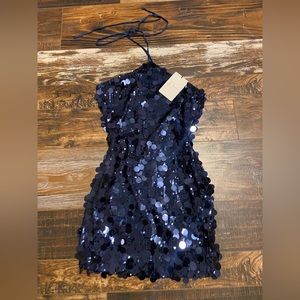 Sparkly disc dress navy blue perfect for homecoming dances or concerts